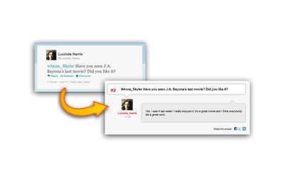 ask questions with a tweet